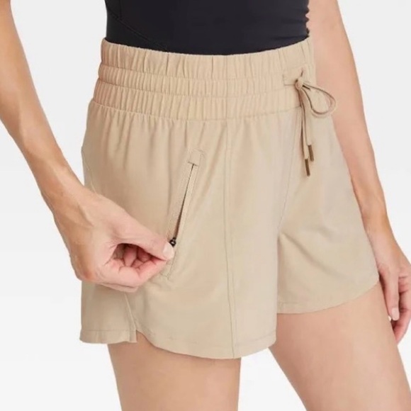 All in Motion Tan Athletic Shorts with Elastic Waistband - Picture 2 of 6